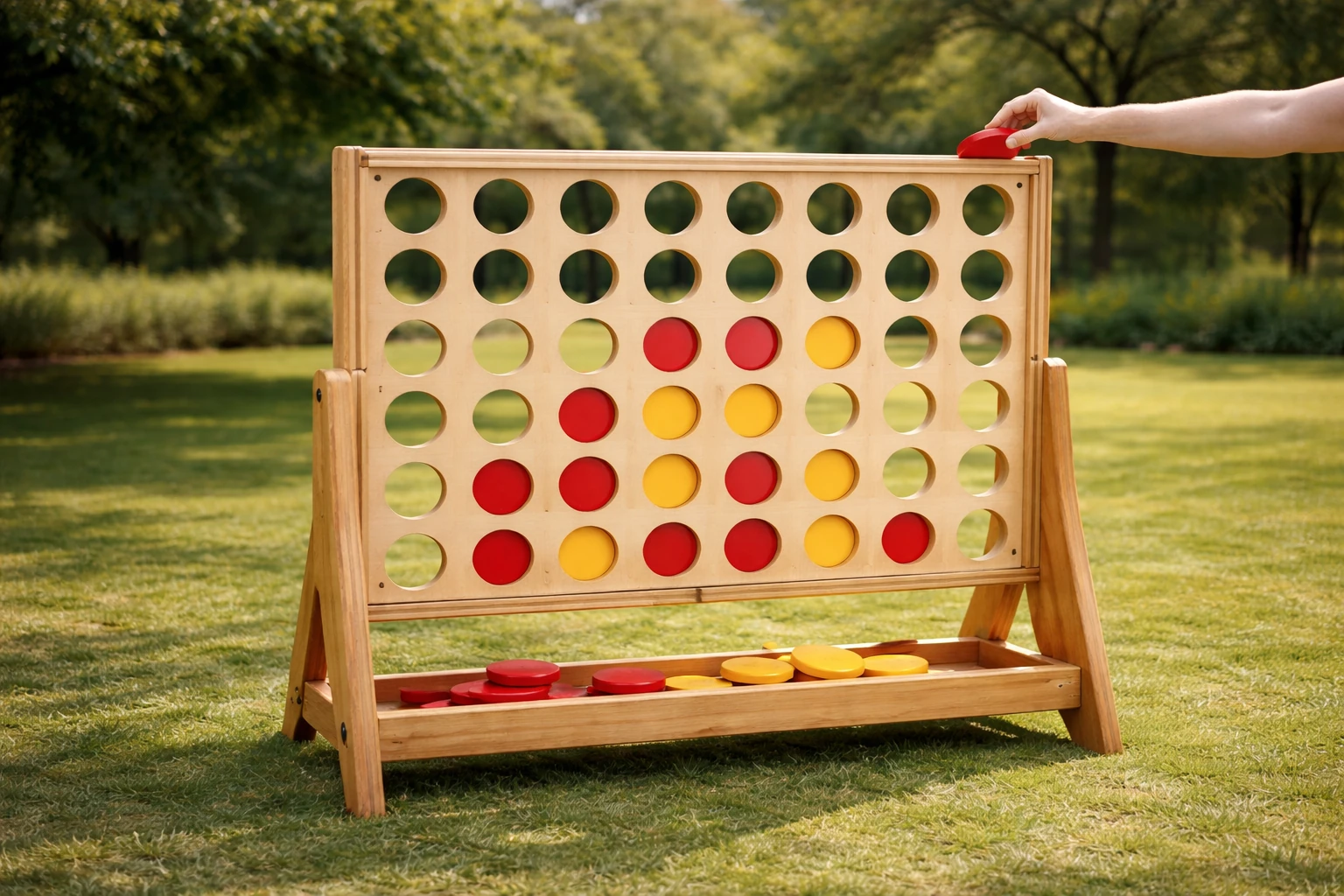 Puissance 4 géant en bois pour animation événementielle